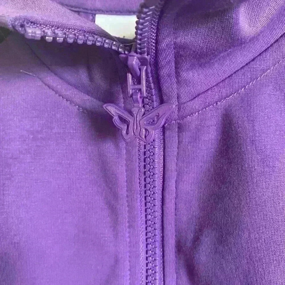 PUMA X DUA LIPA T7 ROYAL PURPLE CROPPED LOGO JACKET SIZE XS - Picture 4 of 10